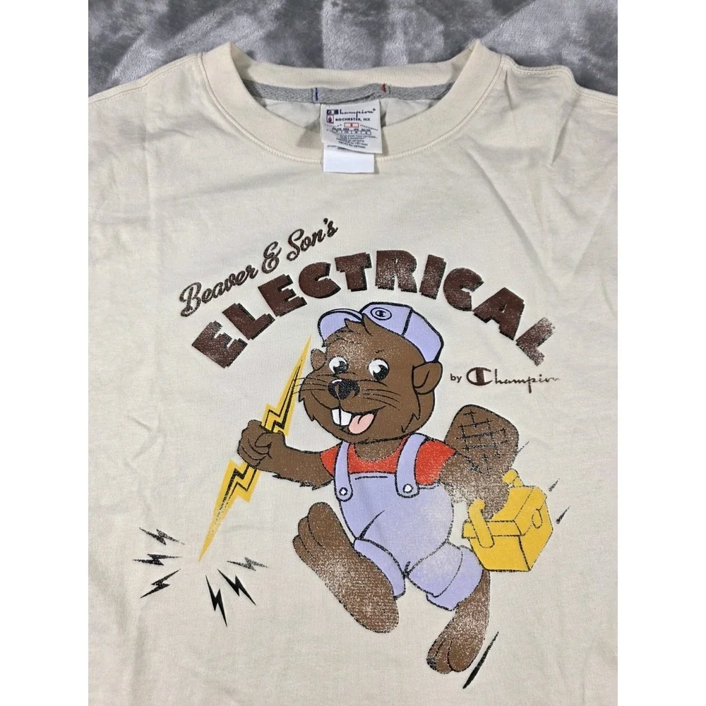 NWT Champion Stadium T-Shirt Beaver & Son's Electrical Graphic Logo Men's‎ Small